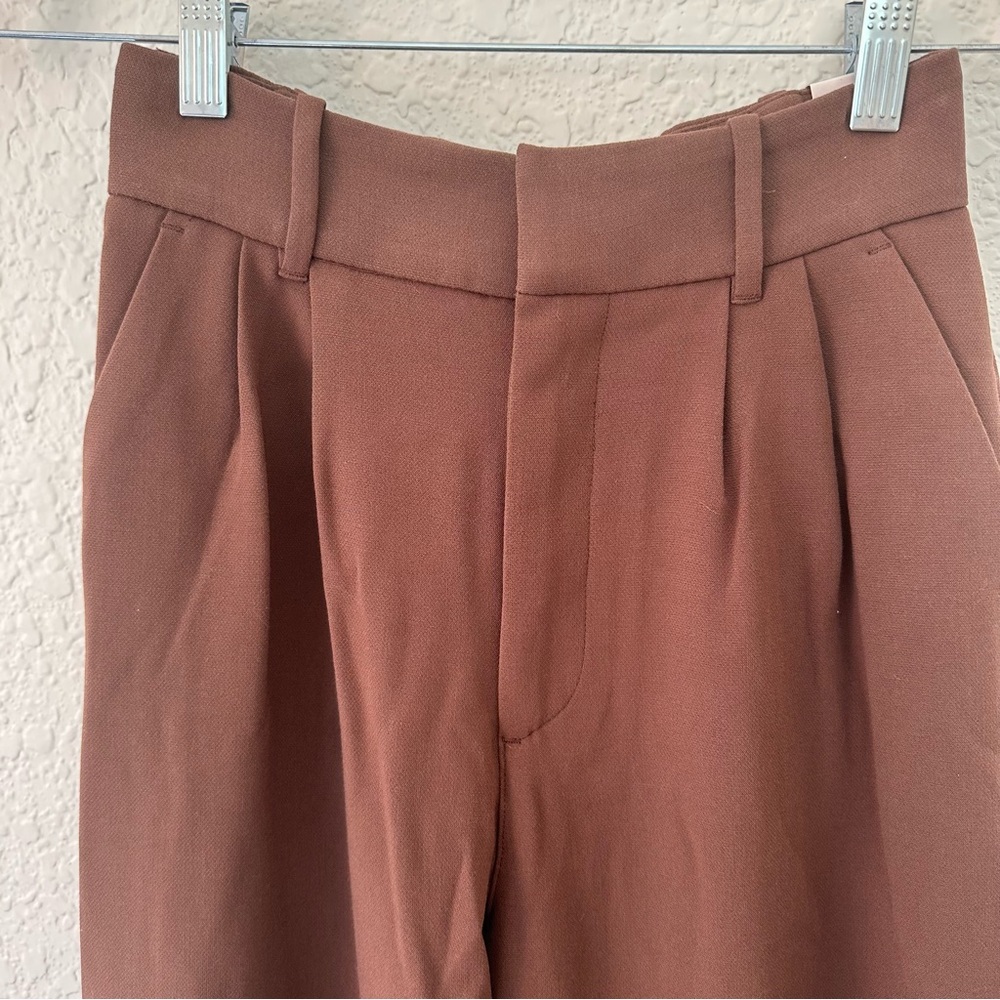 Abercrombie & Fitch Women's High-Waist Wide Leg LONG Pants - Brown - Picture 3 of 5